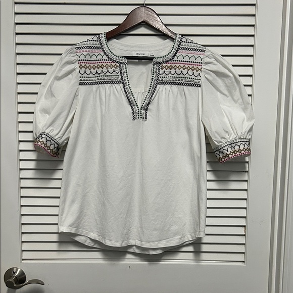 Chicos White Blouse with Multicolor Embroidery - Picture 1 of 5